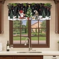 thumbnail image 6 of Black Christmas Curtain Valances for Windows, Kitchen Valance Window Treatments Panel 2 Pack, Gnomes Xmas Tree Snowflake Winter Gifts Rod Pocket Short Curtains for Bathroom Bedroom 54 x 18 Inch, 6 of 8
