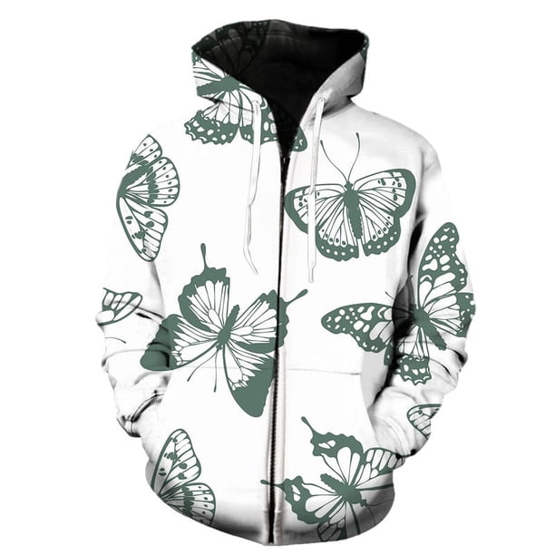 Nuevas sudaderas con estampado 3D de mariposas de dibujos animados, sudaderas casuales con cremallera, sudaderas con capucha de moda, ropa de calle genial, jerséis para hombres, chándal de invierno