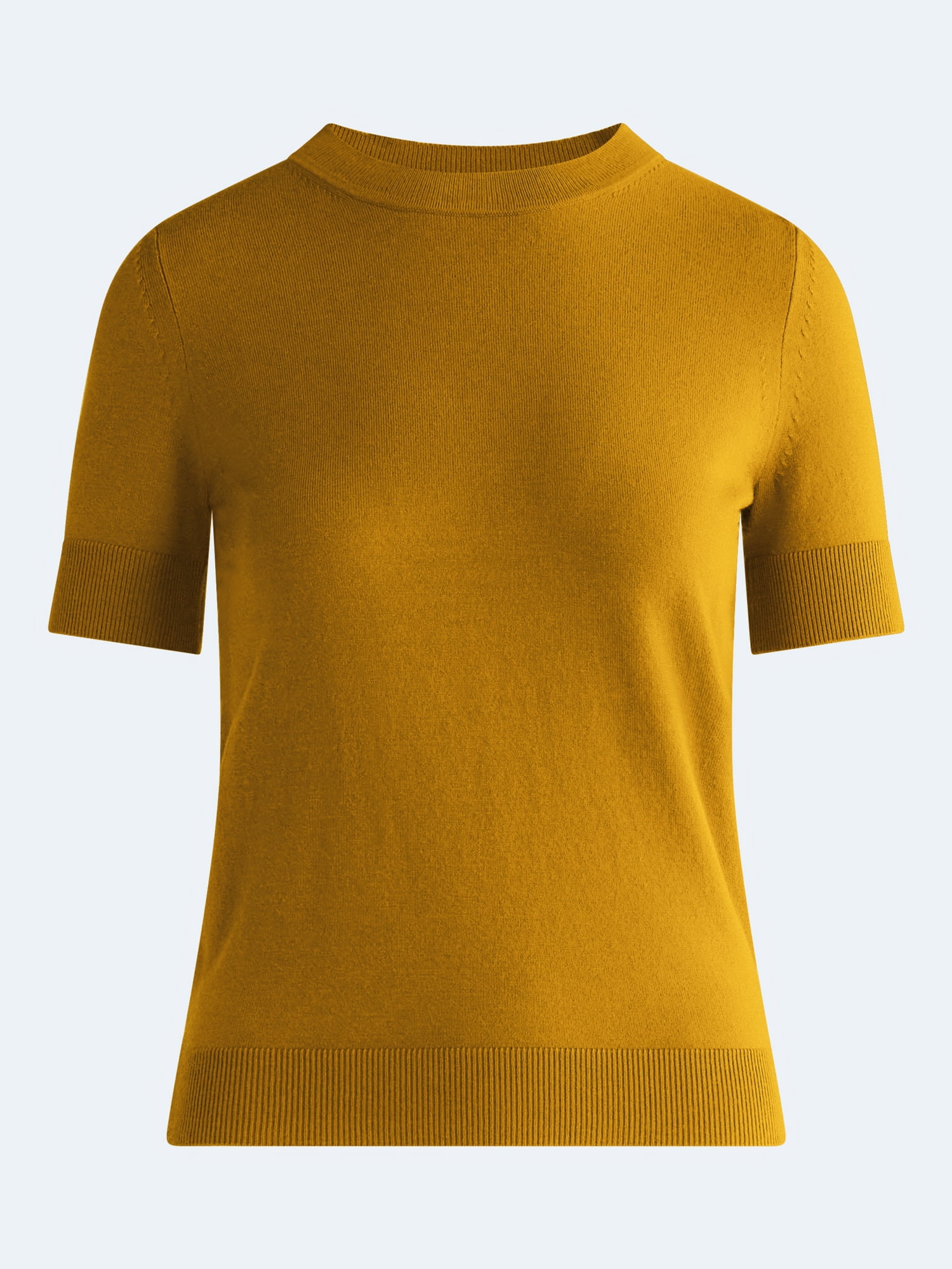 Free Assembly Women's and Women's Plus Cozy Yarn Sweater Tee with Short Sleeves, Sizes XS-4X