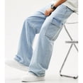 thumbnail image 4 of Mercatoo Teen Boys Cargo Jeans Stretchy Baggy Versatile Straight Elastic Waist Washed Denim Pants Youth Loose Relaxed Streetwear, 4 of 8
