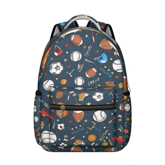 Golf Sports Students Backpack Baseball Football Soccer Basketball Ball Game School Bag, Comfortable and Lightweight for Student and Teens