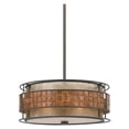 thumbnail image 7 of Urban Ambiance Luxury Art Deco Chandelier, Small Size: 6.5"H x 16"W, with Moroccan Style Elements, Copper Revival Finish and Oyster Mica Inner Shade, Mosaic Tile Outer Shade, UQL2431, 7 of 7