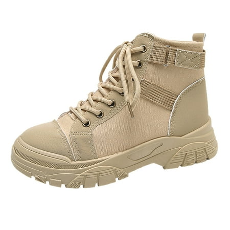 

PMUYBHF Europe And The United States And The United States Foreign Trade for Thick with Round Head Boots After The Strap Models And Ankle Boots Short Boots 40.98