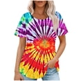 thumbnail image 1 of Pisexur Hauts pour Femmes Tendance, Blouses Habillées Décontractées à la Mode Manches Courtes Col Rond Ample Couleur Unie Multicolore,m, 1 of 3