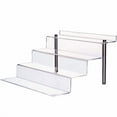 thumbnail image 2 of CECOLIC Acrylic Riser Shelf 4 Tier Clear Display Stand for Collectibles Pop Figures, Cupcakes, Perfumes, Display Risers for Decorating & Organizing - 11.8 x 10.8 x 6.5 in (Large, 1 Pack), 2 of 4