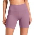 thumbnail image 7 of 6" Biker Shorts Women Tummy Control with Pockets High Waisted Yoga Shorts for Women Running Gym and Workout Pink L, 7 of 7
