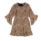 thumbnail image 1 of bar III Vestido con volantes y mangas acampanadas para mujer, Marrón, 0, 1 of 2