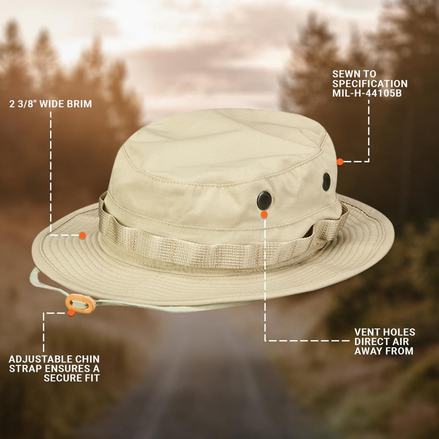 Propper Hat M81 Woodland Propper Military Boonie Hat - 100% Cotton , Adjustable ...