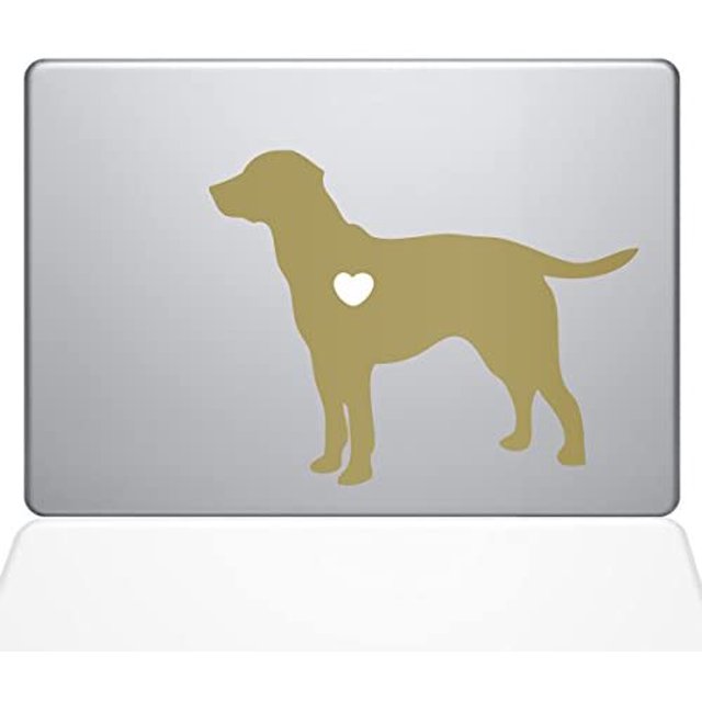 The Decal Guru I Love My Labrador Retriever Autocollant Vinyle Autocollant, 13" MacBook Pro (Modèles 2016 et Plus Récents), Or