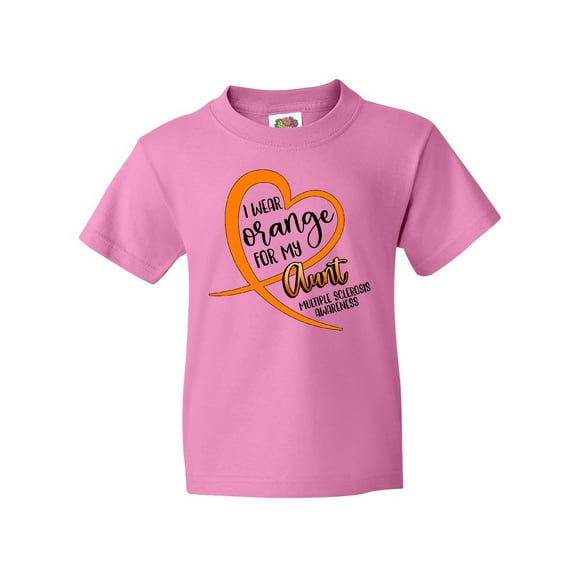 Inktastic I Wear Orange for my Aunt Multiple Sclerosis Awareness Youth T-Shirt