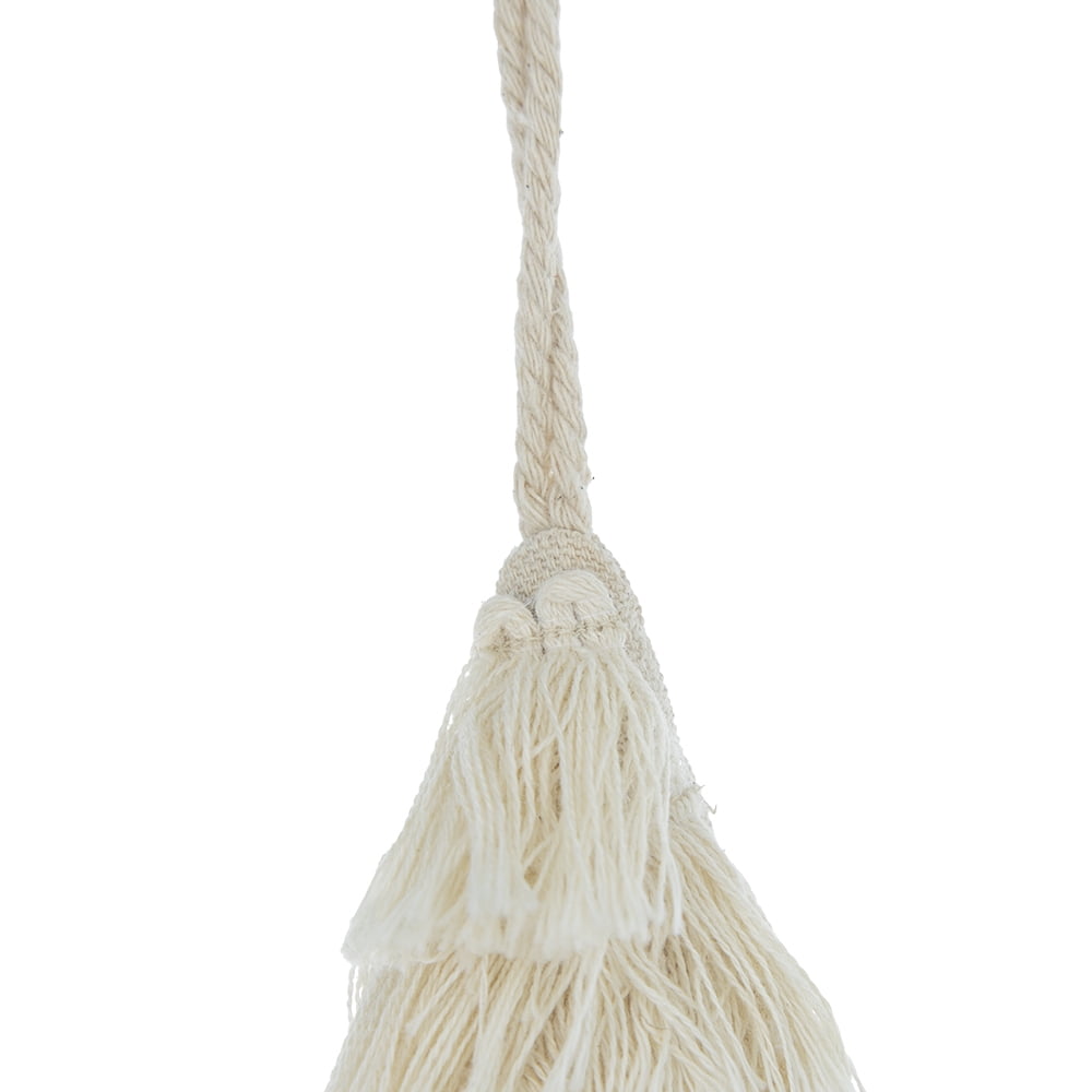 Boho Farmhouse Cotton Christmas Tree Ornament 7.5 Inch Tassel Design Scandinavian Holiday Decor