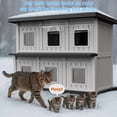 thumbnail image 4 of ENNSOO Outdoor Cat House Cat Shelter Multi Feral Cats Home Pet House Indoor Outdoor Weatherproof Insulated Easy Assembly, Black, 4 of 8