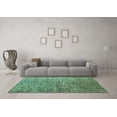 thumbnail image 3 of Ahgly Company Machine Washable Indoor Round Abstract Turquoise Blue Modern Area Rugs, 3' Round, 3 of 4