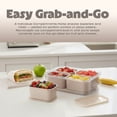 thumbnail image 6 of Cook with Color 4-Compartment Snack Box Food Storage Carrier and Container, Charcuterie Snack Container with Removable Ice Pack, Portable Lunch Box for Packed Lunches, Dishwasher Safe, Taupe, 6 of 11