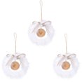thumbnail image 1 of Piezas de corona de campana Ticfox con plumas artificiales blancas colgantes para árbol de Navidad, 1 of 10