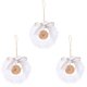 thumbnail image 1 of 3 piezas de corona de campana de Navidad con plumas artificiales blancas colgantes para árbol de Navidad, decoración colgante de madera para fiesta navideña en casa, 1 of 5
