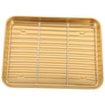 thumbnail image 4 of BALAHAPY Rectangular Oven Baking Tray Golden 1Set 10.2x7.9In, 4 of 6