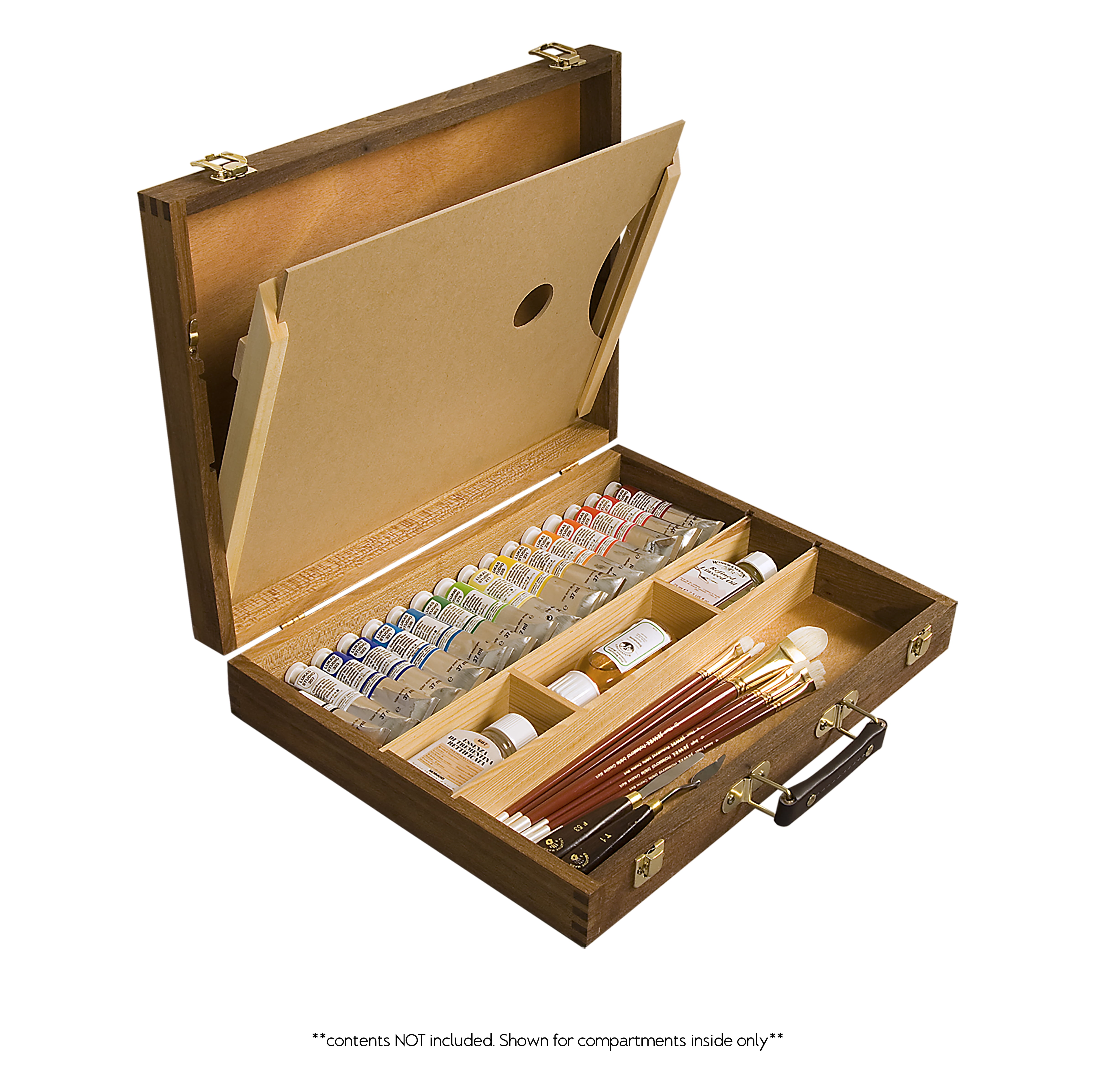 Bob Ross Master Artist Oil Paint Set Includes Wood Art Supply Carrying Storage Case Sketchbox w/ Palette