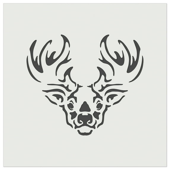 Tribal Deer Buck Head DIY Cookie Wall Craft Stencil - 7.0 Inch