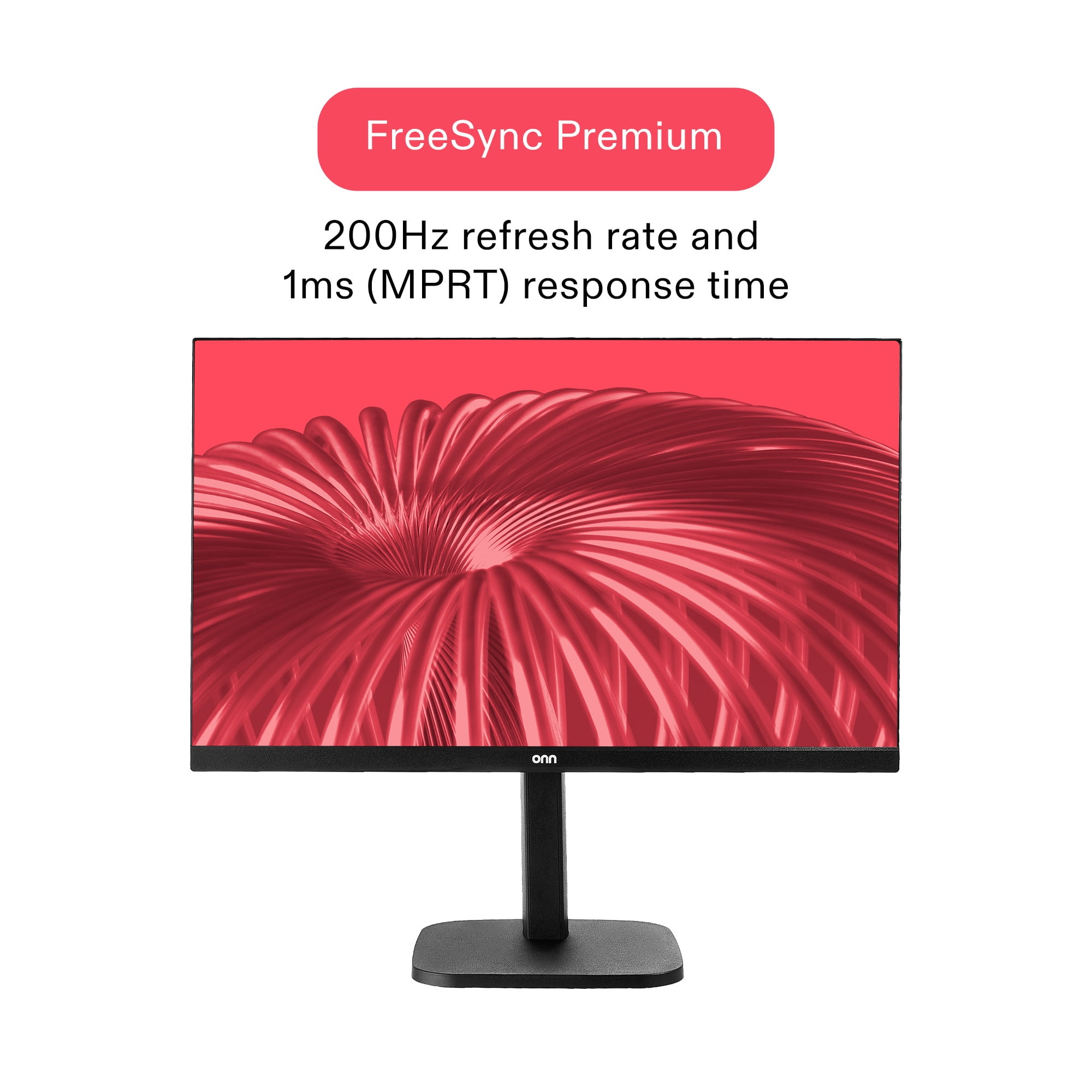 onn 25" FHD (1920 x 1080p) 200Hz 1ms AMD FreeSync Gaming Monitor with Cables, Black