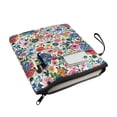 thumbnail image 3 of HELLHERO Polyester Fabric Zipper Bag for Reader Gift Bag for Journal Lightweight, White Multicolor Camellias Pouch, 3 of 8