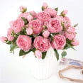 thumbnail image 5 of Artificial Peony Flower Silk Peonies Bouquet 4 Bundles Fake Flowers Bulk for Home Wedding Party Decor (Red Rose), 5 of 5