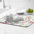 thumbnail image 5 of Colorful Flower Dish Drying Mats for Kitchen Counter Absorbent Fast Dry Dish Drainer Rack Mats for Dishes Utensils Pot and Pan, Kitchen Accessories 24"x16", 5 of 7
