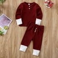 thumbnail image 3 of Qiylii Baby Clothes Set, Contrast Color Long Sleeve Tops T shirt+Long Pants, 3 of 8