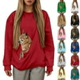 thumbnail image 6 of STGRGFHY hoodie with cat pouch，Cat Pouch Hoodie for Women Kangaroo Pocket Dog Pouch Sweatshirts Pet Carrier Pullover Animal Holder Long Sleeve Tops，cat pouch hoodie（White XXL）, 6 of 6