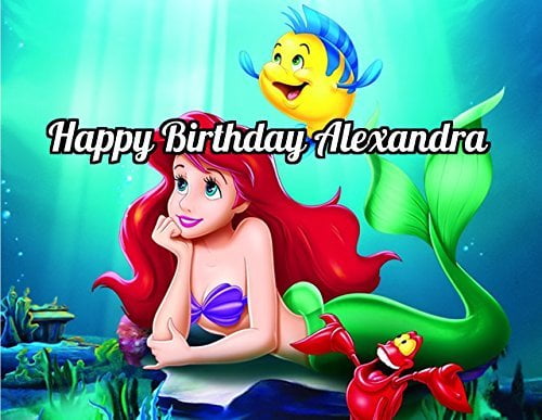 Cupcake Toppers The little mermaid personalised Rice paper Icing sheet 838 
