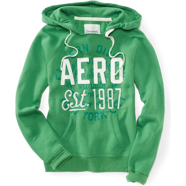 Aeropostale New York City 1987 Popover Sudadera con capucha para mujer, verde, XS Aeropostale Sudadera