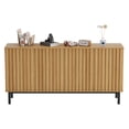 thumbnail image 2 of Bingirl Buffet Moderne à 4 Portes Cannelées avec Tablette Réglable - Crédence en Bois pour Bar à Café, 2 of 6