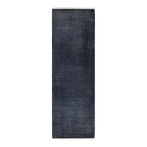 Hand-Knotted Wool Overdyed Contemporary Gray Area Rug 2' 7" x 8' 1"