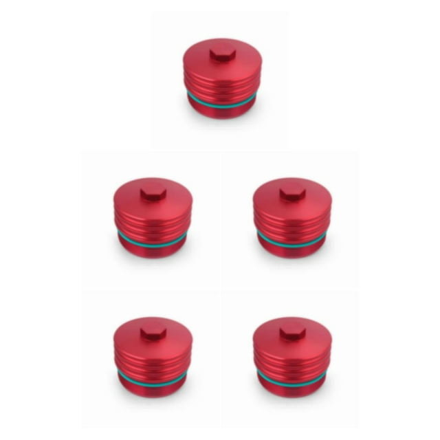 Ruiboury 1/2/3/5 Couvercle de Filtre à Huile en Aluminium Haute Performance pour N53N55 10°?Réduction pour N52 Rouge 5 Pcs