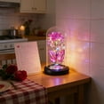 thumbnail image 5 of Preserved Roses in Glass Dome 4.53x9.06 Inch Artificial Glowing Rose with Butterflies Romantic Valentines Roses for Anniversary, Birthday, Valentine’s Day(1pcs, Pink), 5 of 7