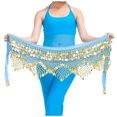 thumbnail image 1 of PMUYBHF 320 Three Straight Two Angle Belly Dance Waist Chain Belt With Sequins for Dance Performance and Accessory 12308 A, 1 of 4
