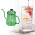 thumbnail image 4 of Glass Coffee Hand Punch Pot, Easy To Clean High Transparency Long Gooseneck  Glass Coffee Pot  For Home Pink,Green,Coffee,Blue, 4 of 8