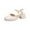 Beige, variant on JeashCHAT Sandals for Women Heeled Sandals Low Block Chunky Heels Sandals Closed Toe Buckle Ankle Strap Dressy Sandals