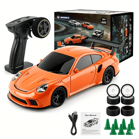 Funtogether Toys RC Drift Race Car, 1:43 Scale Mini 4WD High-Speed Racing Vehicle, Remote Control Drift Toy, Birthday Holiday Gift for Boys and Kids