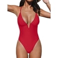 thumbnail image 5 of Top-kevin Women Swimsuit One Piece Bathing Suit Deep V Neck Crisscross Back Adjustable Strap, 5 of 8