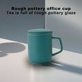 thumbnail image 4 of Ceramic Tea Infuser Cup with Lid - Handle Tea Cup with Strainers for Loose Leaf Tea，Enhanced Heat Protection，Business Mug Office Mug Ceramic Mug |Green, 4 of 8