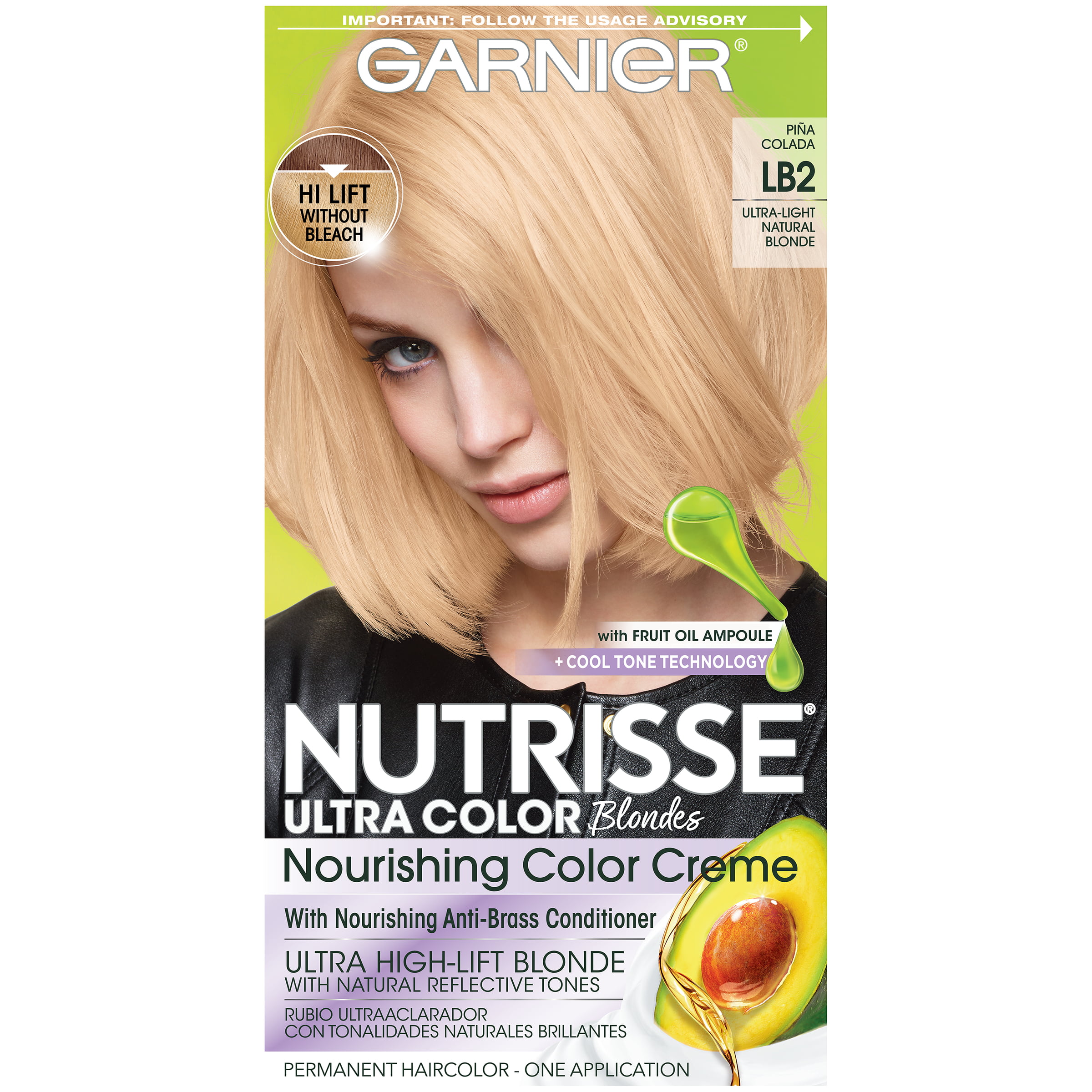 Garnier Nutrisse Nourishing Hair Color Creme, LB2 Ultra Light Natural Blonde,  1 Kit 