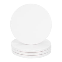4Pcs Absorbent  Coasters White Marble Round Coaster with Cork Backing Non-Slip for Home Office 4inches.