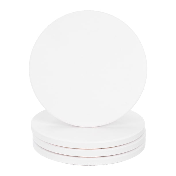 4Pcs Posavasos Absorbentes de Mármol Blanco Redondos con Respaldo de Corcho Antideslizante para Oficina en Casa de 4 pulgadas.