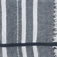 thumbnail image 3 of Sterling Birch Harbor Striped Organic Cotton Throw Blanket, Navy & White, 50" x 60", 3 of 9