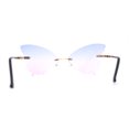 thumbnail image 4 of Womens Die Cut Butterfly Shape Rimless Funky Party Sunglasses Gold Blue PInk, 4 of 4