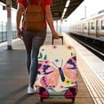 thumbnail image 3 of Stretch Luggage Cover XL(29-32in)– Elastic Travel Suitcase Protector with Handle Openings & Bottom Closure, Washable Polyester Spandex Suitcases Cover, Butterfly Floral Print, 3 of 5