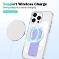 thumbnail image 3 of Decase for iPhone 13 Pro Slim Clear Case with Stand Hand Strap,Support Wireless Charging,Shockproof Rugged Dual-Layer Transparent Magnetic Back Cover for iPhone 13 Pro,Purple, 3 of 8