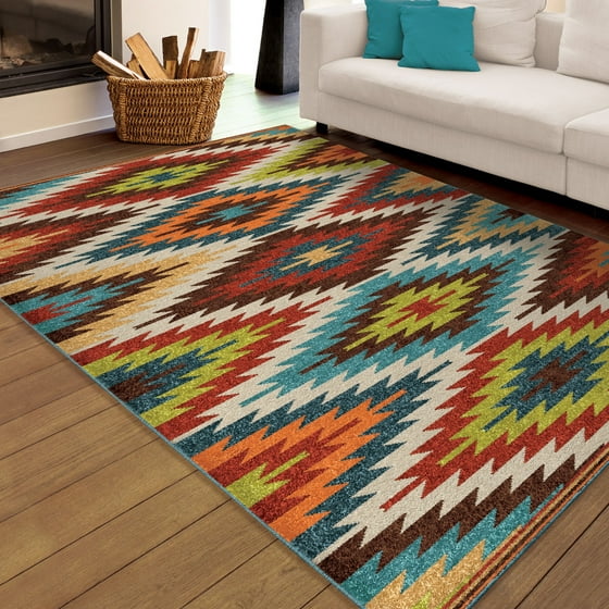 Orian Rugs Bright Colors Aztec Prescott Multi Area Rug Orian Rugs Bright Colors Aztec Prescott Multi Area Rug