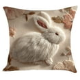 thumbnail image 2 of Easter Bunny Pillow Cover 18x18 Inch, Faux Embroidery Printed Farm Animal & Floral Design Spring Decorative Cushion Cover for Sofa, Bedroom,A, 2 of 6